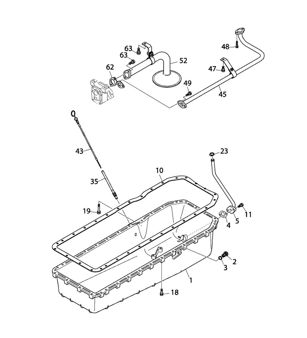 Engine Group - Oil Pan Diagram and Parts List for 080087-00  Briggs and Stratton Generator
